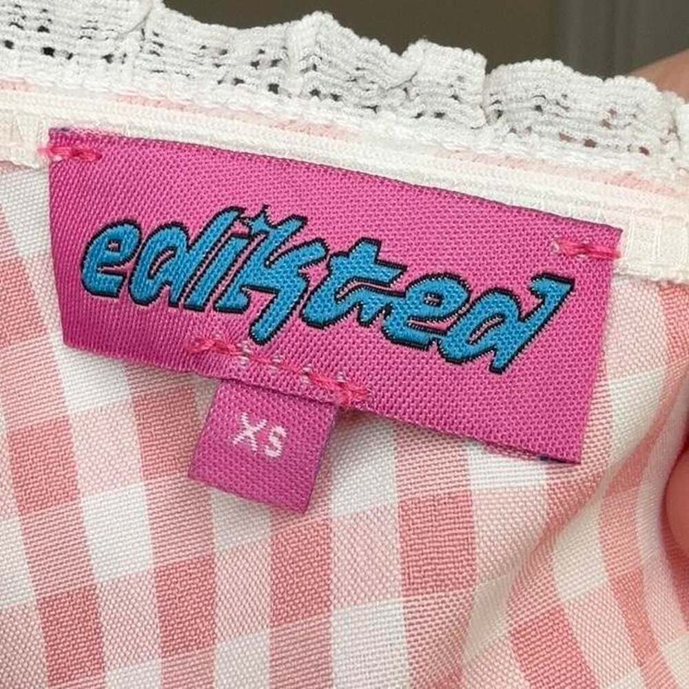 Edikted Pink Gingham Babydoll Halter Crop Top - Picture 6 of 7